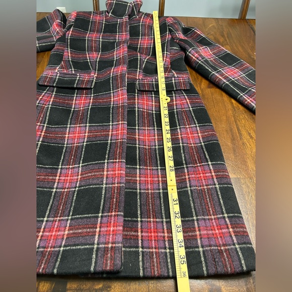 Ann Taylor Wool Blend Black Plaid Winter Coat NWT Size XS Gorgeous! - Picture 5 of 7